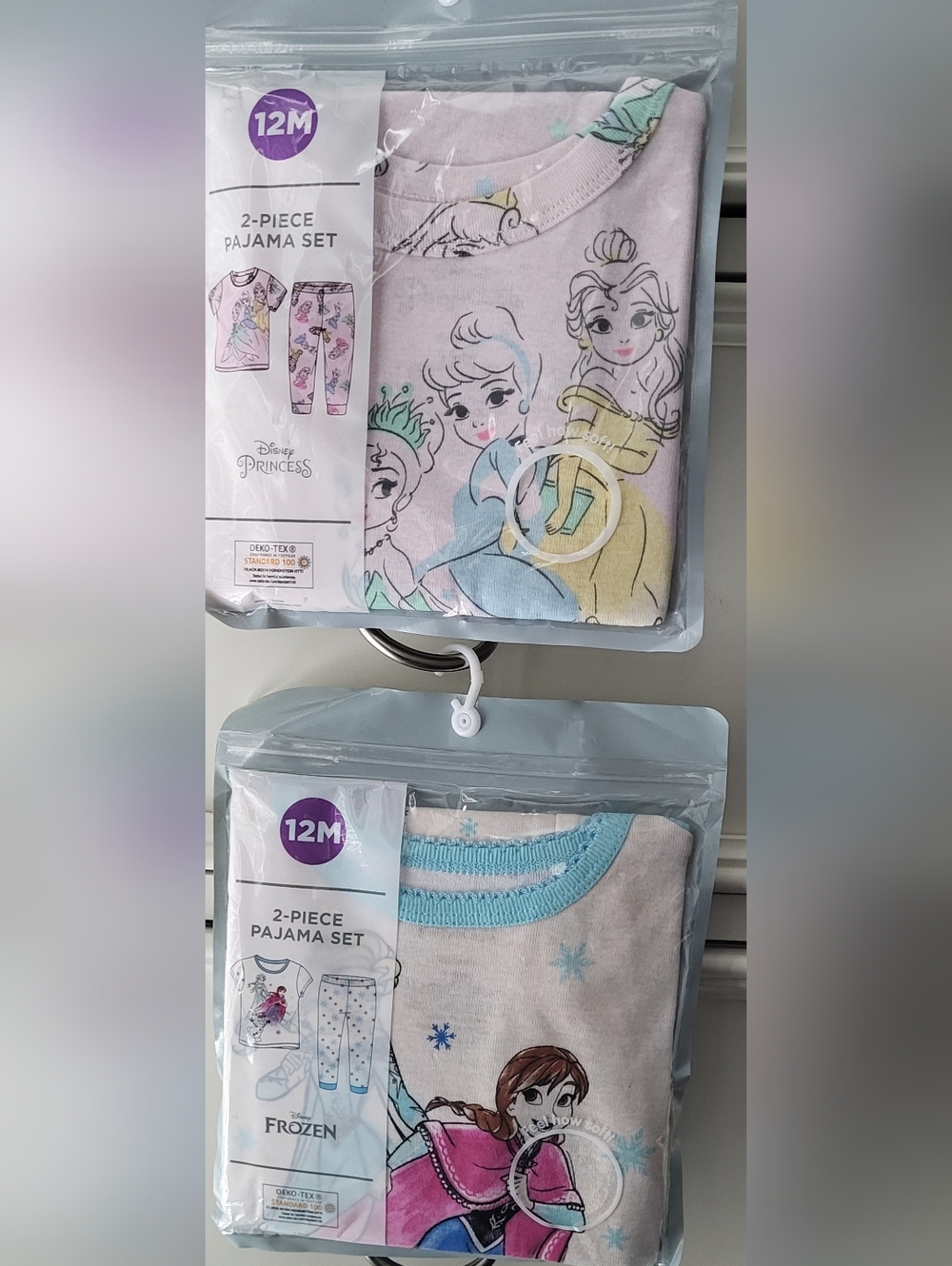Disney Girls 2-Piece Pajama Set Frozen & Princess Theme - 12M